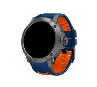 Correa de silicona suave y transpirable de dos tonos for deportes de 22mm 26mm, compatible con correa de repuesto for reloj compatible con COROS VERTIX/VERTIX 2S 2, accesorios de pulsera(Dark Blue Ora