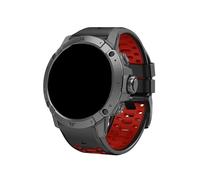 Correa de silicona suave y transpirable de dos tonos for deportes de 22mm 26mm, compatible con correa de repuesto for reloj compatible con COROS VERTIX/VERTIX 2S 2, accesorios de pulsera(Black Red,26m