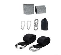 Correa de silla colgante para exteriores con anillo giratorio de 8 palabras para un uso fácil. (1,5 m negro+almohadill anillo)