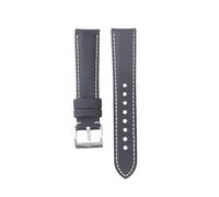 Correa de Tela náutica Impermeable for Reloj, 18 mm, 19, 20, 22, con Cierre liberación for Smart TV(Black WH Line 1,19mm)