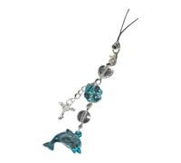 Correa de teléfono con encanto de delfín inspirada en verano, diseño de trébol de la suerte, llavero de moda, accesorios de correa de teléfono de moda, bonitos llaveros de delfines
