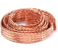Correa de tierra trenzada cobre plana 1 metro, cable conexión a flexible for a, unión y conexiones eléctricas(6 square)