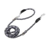 Correa de Tiro para Perro Cinturón Ajustable de Doble Cabeza for Entrenamiento Perros pequeños, medianos y Grandes, Correas Correr, Manos Libres, Cuerda(Black,L)