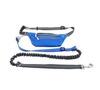 Correa de Tiro para Perro Cinturón for Perros con Bolsillo en la Cintura, Manos Libres, multifunción, elástico y Ajustable(Blue)