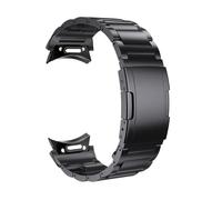 Correa de titanio sin espacios con extremo curvado for Samsung Galaxy Watch 7 6/5/4 40mm 44mm FE Classic 43 47mm 42 46mm Correa de negocios de ajuste rápido(Black,For Galaxy Watch FE)