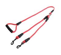 Correa de Tracción Doble para Perros y Cachorros, Diseño de Dos Cabezales | PP Rojo, Entrenamiento y Exterior, Ajuste, No Daña el Cuello, Estilo Creativo y Moda