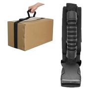 Correa de transporte con asa, correa móvil ajustable para levantar cajas pesadas, equipaje, comestibles y bolsas de almacenamiento, cinturón de mano para un movimiento seguro y fácil (negro)