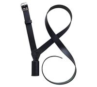 Correa de transporte de bandera de cuero negro, correa de transporte de bandera de hombro derecho, cinturón ajustable de cuero genuino con hebilla de latón acabado plateado para militares, ejército y