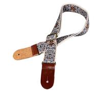 Correa de Ukelele con Extremos de Cuero de Nailon Bordado con Longitud Ajustable para Instrumentos de Cuerda de Barítono Tenor de Concierto Soprano (estilo 1)