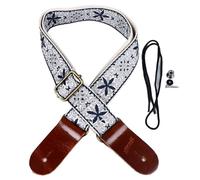 Correa de Ukulele Bordada, Longitud Ajustable, Nylon y Cuero, Diseño Étnico, Comodidad Superior - Sujeción Segura, Ajuste Versátil, Ideal para Todos los Niveles (Estilo 2)