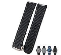 Correa de vigilancia de silicona de goma de 20 mm Fit para Omega Seamaster 300 AT150 Aqua Terra Ultra Light 8900 Pulseras de banda de hebilla de acero de acero