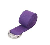 correa de yoga Cinturón elástico de algodón for yoga, 183 x 3,8 cm, con hebilla anilla en forma D, ideal for pilates, danza y gimnasia para práctica de yoga(Purple)