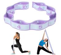 Correa de yoga con 12 presillas fijas, bandas de resistencia para yoga, bandas elásticas de resistencia para yoga, pilates, ajustables y duraderas para adultos