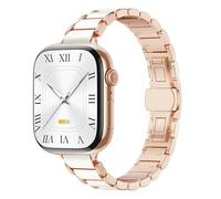 Correa delgada compatible con correas de Apple Watch de 40 mm, 42 mm, 44 mm, 38 mm, 41 mm, 45 mm, 46 mm, para mujer, correa de metal de porcelana de cerámica fina para iWatch Series 11, 10, 9, 8, 7, 6