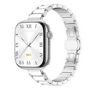 Correa delgada de metal compatible con Apple Watch de 40 mm, 42 mm, 44 mm, 38 mm, 41 mm, 45 mm, 46 mm, para mujer, pulsera fina de acero inoxidable de cerámica para iWatch Series 11 10 9 8 7 6 5 4 3 2