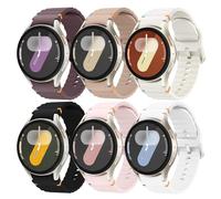 Correa Deportiva Compatible con Samsung Galaxy Watch 7/6/5/4 40mm 44mm Hombre Mujer, No Gap 20mm Suave Silicona Correas para Galaxy Watch FE 40 mm/Galaxy Watch 6 Classic 43mm 47mm, 6 Pack Pulsera