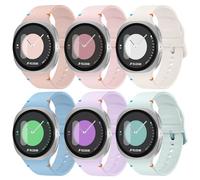 Correa Deportiva Compatible con Samsung Galaxy Watch 8 40mm 44mm/8 Classic 46mm Hombre Mujer, No Gap Adjuntar con Un Clic Suave Silicona Transpirable Correas para Galaxy Watch 8 Serie, 6 Pack Pulsera