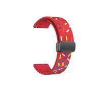 Correa deportiva con hebilla plegable mag nética apta Compatible con Amazfit Cheetah Pro / Correa de silicona suave y agradable for la piel redonda apta Compatible con Amazfit GTR GTS Bip(Red Rainbow,