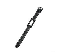 Correa deportiva de cuero para Fitbit Air Loop, ajuste seguro, marco negro y negro