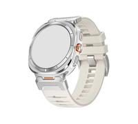 Correa deportiva de goma suave compatible con for Samsung Galaxy Watch Ultra de 47 mm Correa de ajuste rápido compatible con for SAMSUNG Watch 7 Ultra de 47 mm Pulsera sin espacios for hombre(Silver s