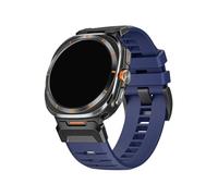 Correa deportiva de goma suave compatible con for Samsung Galaxy Watch Ultra de 47 mm Correa de ajuste rápido compatible con for SAMSUNG Watch 7 Ultra de 47 mm Pulsera sin espacios for hombre(Black bl