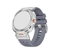 Correa deportiva de goma suave compatible con for Samsung Galaxy Watch Ultra de 47 mm Correa de ajuste rápido compatible con for SAMSUNG Watch 7 Ultra de 47 mm Pulsera sin espacios for hombre(Silver g