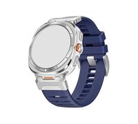 Correa deportiva de goma suave compatible con for Samsung Galaxy Watch Ultra de 47 mm Correa de ajuste rápido compatible con for SAMSUNG Watch 7 Ultra de 47 mm Pulsera sin espacios for hombre(Silver b