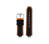Correa deportiva de silicona Compatible con Casio Cat Man GBD-200-1/SM-1A5/9, accesorios de correa de reloj de goma suave modificada(Black orange silver)