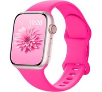 Correa deportiva de silicona compatible con correas de Apple Watch de 44 mm, 40 mm, 41 mm, 45 mm, 38 mm, 42 mm, 49 mm, correa suave impermeable para iWatch Series 9 Ultra/Ultra 2 SE 8 7 6 5 4 3 2 rosa