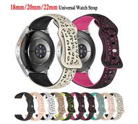 Correa deportiva suave de silicona de dos tonos con flor tallada en 3D de 18mm, 20mm y 22mm para reloj Amazfit Huawei Xiaomi Garmin Samsung Gear/Galaxy Gray Water Green 18mm
