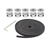 Correa Distribución 5 Uds GT2 Polea De Distribución 20 Dientes 5M GT2-6mm Correa Para Impresora 3D 10 Tornillos M3 Llave Allen(Bore 5mm)