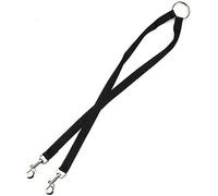 Correa doble negra para perro, correa ajustable para dos perros, cuerda de tracción para mascotas con acoplador D y collares de plomo, arneses y correas para suministros para mascotas, correas dobles