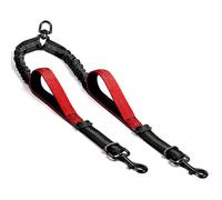 Correa doble para perro para dos perros, antigolpes, no desordenada, reflectante de doble cabeza, correa elástica retráctil ajustable para entrenamiento de caminar (rojo)