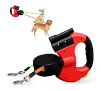 Correa doble retráctil para perros, correa doble para 2 perros, correa doble para perros, correa para perros de 3 m, correa para perros con luz, mango antideslizante, para perros pequeños y medianos