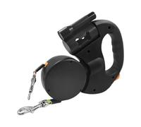 Correa doble plegable para dos perros con mango acolchado cómodo, diseño antideslizante para un control seguro, clips de metal resistentes para perros, ideal para caminar, correr, senderismo, camping