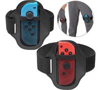 Correa elástica ajustable SportsGames: paquete de 2 correas transpirables para piernas para Nintendo Switch, que garantizan una protección cómoda