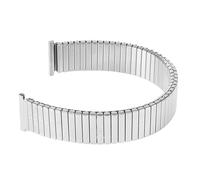 Correa elástica de acero inoxidable de 10mm, 12mm, 14mm, 16mm, 18mm, 20mm, 22mm, correa de reloj de Metal de expansión elástica(Silver,20mm)