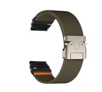 Correa elástica de nailon de ajuste rápido de 22 y 26 mm for pulsera deportiva for Garmin Fenix 8 E 7 7X 6 6X 5XPlus(Army Green Black,26mm)