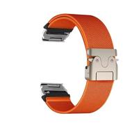 Correa elástica de nylon de 22 mm y 26 mm pulsera deportiva, for Garmin Fenix 8 e 7 7x 6 x 5xplus(Orange Silver,22mm)