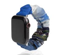 Correa elástica de repuesto para Apple Watch, diseño de ciudad vieja y puerto marítimo de Estonia, 38mm/40mm, Acero inoxidable, No es una piedra preciosa