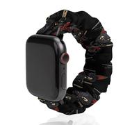 Correa elástica de repuesto para reloj japonés Samurai Ninja Cat Scrunchie compatible con Apple Watch, 42mm/44mm, Acero inoxidable, No es una piedra preciosa