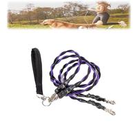 Correa elástica doble - Herramienta de entrenamiento de primer paso, rotación de 360° sin enredos para 2 perros, correas elásticas dobles para perros con asas acolchadas para razas pequeñas/medianas