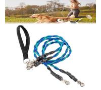 Correa elástica doble - Herramienta de entrenamiento de primer paso, rotación de 360° sin enredos para 2 perros, correas elásticas dobles para perros con asas acolchadas para razas pequeñas/medianas