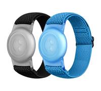 Correa elástica para Apple AirTag para niños, 2 unidades, compatible con Apple AirTag, correa de nailon ajustable antipérdida elástica para niños pequeños, niños y personas mayores