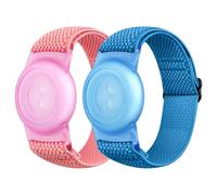 Correa elástica para Apple AirTag para niños, 2 unidades, compatible con Apple AirTag, correa de nailon ajustable antipérdida elástica para niños pequeños, niños y personas mayores