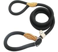 Correa elástica resistente para perro, correa de nailon que absorbe los golpes, para entrenamiento y senderismo (negro, 0,6 cm y 150 cm)