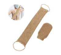 Correa Exfoliante de Baño de Cáñamo Natural,Cepillo de Ducha para Espalda de Largo Alcance,Set Exfoliante Corporal para Masaje y Limpieza Profunda,Anti-Acné, Celulitis y Piel Seca