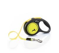 Correa extensible modelo Flexi New Neon con asa ergonómica ajustable para perros