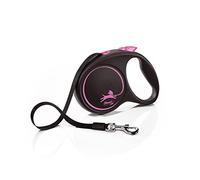 Flexi Correa Extensible Black Design Rosa Cinta 5M M