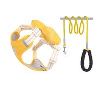 Correa for Perro Estilo Chaleco con Lazo arnés for Mascotas Shiba Inu Bichon Teddy Cadena for Perros(Yellow,S)